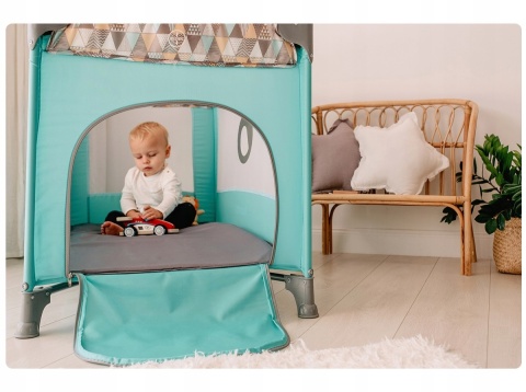 STEFI Lionelo Łóżeczko turystyczne Kojec - Green Turquoise