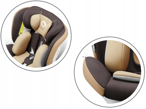 BASTIAAN ONE Lionelo Obrotowy fotelik samochodowy 0-36 kg Isofix RWF - Beige Chocolate