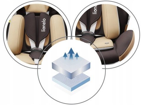 BASTIAAN ONE Lionelo Obrotowy fotelik samochodowy 0-36 kg Isofix RWF - Beige Chocolate