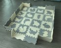 Mata edukacyjna piankowa puzzle kojec szara ecru 30 x 30 cm 36 elementów