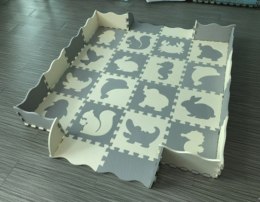 Mata edukacyjna dla dzieci piankowa puzzle kojec 36 elementów 30 x 30 x 1 cm szara ecru