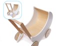 Wózek dla lalek spacerówka gondola drewniany pchacz biały