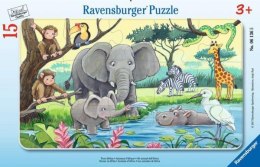 Puzzle 15el ramkowe Afrykańskie zwierzęta 061365 RAVENSBURGER p24