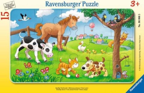 Puzzle 15el ramkowe Miłośnicy słodkich zwierząt 060665 RAVENSBURGER p24