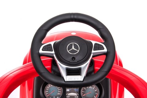 Jeździk pchacz chodzik dla dziecka Mercedes C-Class z popychaczem i podnóżkiem czerwony