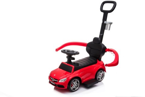 Jeździk pchacz chodzik dla dziecka Mercedes C-Class z popychaczem i podnóżkiem czerwony
