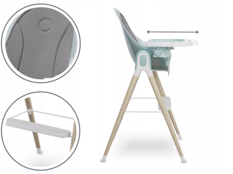 MAYA Lionelo Krzesełko do karmienia 2w1 do 25 kg - GREEN TURQUOISE