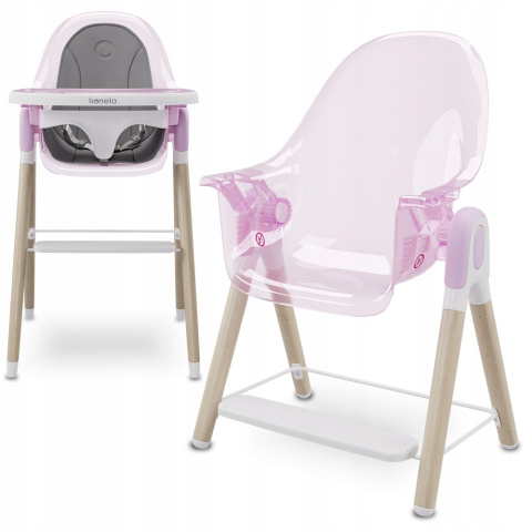 MAYA Lionelo Krzesełko do karmienia 2w1 do 25 kg - PINK ROSE