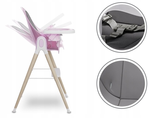 MAYA Lionelo Krzesełko do karmienia 2w1 do 25 kg - PINK ROSE