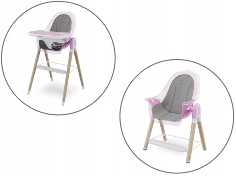 MAYA Lionelo Krzesełko do karmienia 2w1 do 25 kg - PINK ROSE