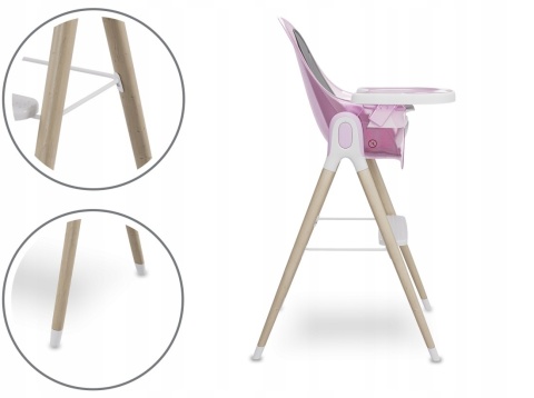 MAYA Lionelo Krzesełko do karmienia 2w1 do 25 kg - PINK ROSE