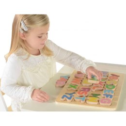 MASTERKIDZ Drewniana Tabliczka Edukacyjna Alfabet Wielkie Literki Montessori