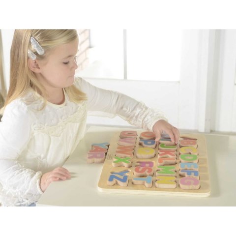 MASTERKIDZ Drewniana Tabliczka Edukacyjna Alfabet Wielkie Literki Montessori