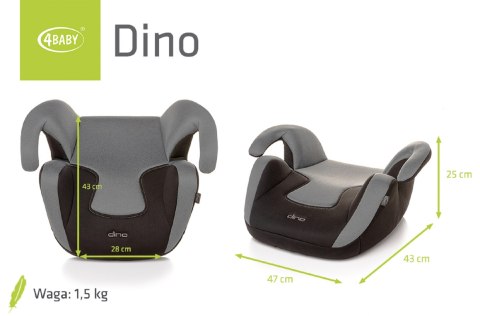 Dino Fotelik 4baby 15-36 kg Light Grey