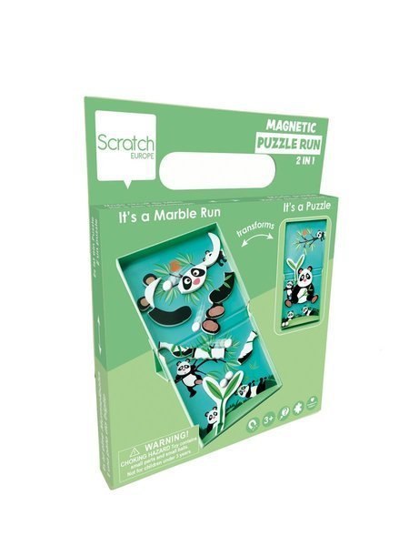 Scratch, magnetyczne puzzle Panda i tor kulek gra 2w1