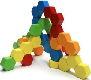 Klocki Hexactly Drewniane Qelements Fat Brain Toys