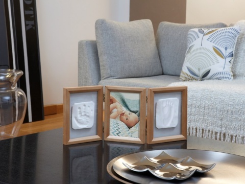 MY BABY TOUCH 2P Dubble Frame Baby Art - Ramka na zdjęcie z odciskiem rączki lub nóżki / 341 2 - honey / 341 3 - stormy