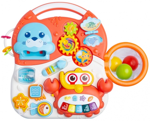 Pchacz Stoliczek 2w1 SPARK ORANGE zabawka edukacyjna Activity Toyz by Caretero