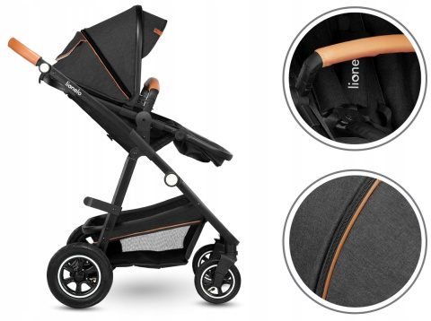 AMBER 2w1 Lionelo Wózek wielofunkcyjny z gondolą - GREY GRAPHITE