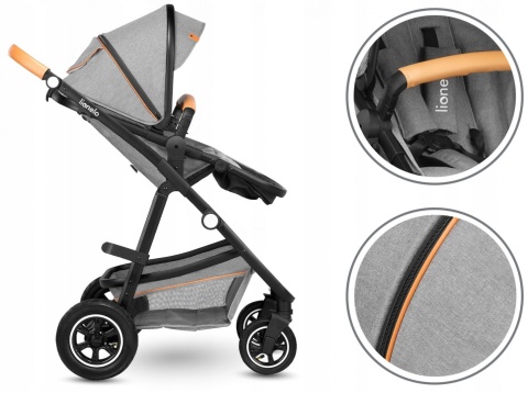 AMBER 2w1 Lionelo Wózek wielofunkcyjny z gondolą - GREY STONE