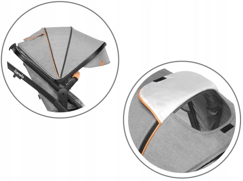 AMBER 2w1 Lionelo Wózek wielofunkcyjny z gondolą - GREY STONE