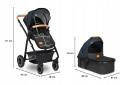 AMBER 3w1 Lionelo Wózek wielofunkcyjny z gondolą i fotelikiem 0-13 kg - BLUE NAVY