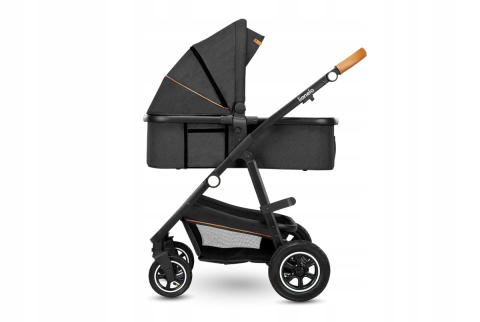 AMBER 3w1 Lionelo Wózek wielofunkcyjny z gondolą i fotelikiem 0-13kg - GREY GRAPHITE