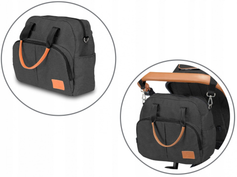 AMBER 3w1 Lionelo Wózek wielofunkcyjny z gondolą i fotelikiem 0-13kg - GREY GRAPHITE