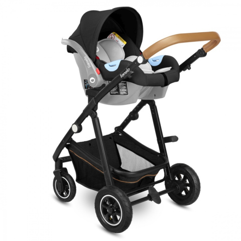 AMBER 3w1 Lionelo Wózek wielofunkcyjny z gondolą i fotelikiem 0-13kg - GREY GRAPHITE