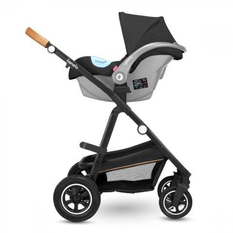 AMBER 3w1 Lionelo Wózek wielofunkcyjny z gondolą i fotelikiem 0-13kg - GREY GRAPHITE