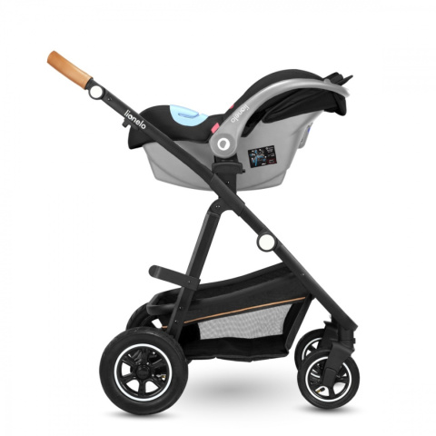 AMBER 3w1 Lionelo Wózek wielofunkcyjny z gondolą i fotelikiem 0-13kg - GREY GRAPHITE