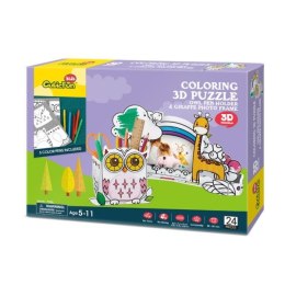 Puzzle 3D do kolorowania Pojemnik na biurko Sowa i ramka na zdjęcie Żyrafa 20695