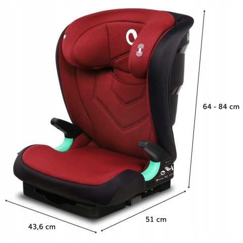 NEAL Lionelo Fotelik samochodowy 15-36 kg Isofix - Red Burgundy