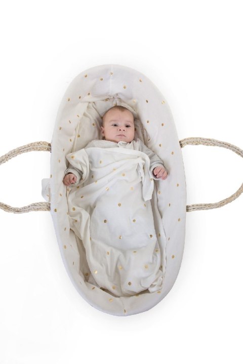 Childhome Pokrowiec do kosza mojżeszowego Jersey Gold Dots
