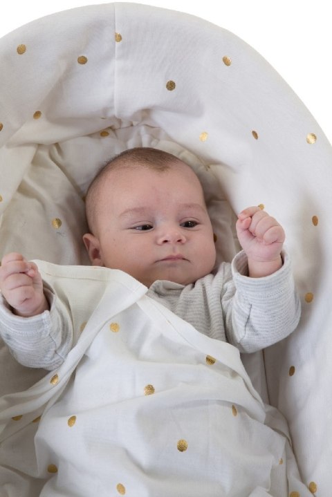 Childhome Pokrowiec do kosza mojżeszowego Jersey Gold Dots