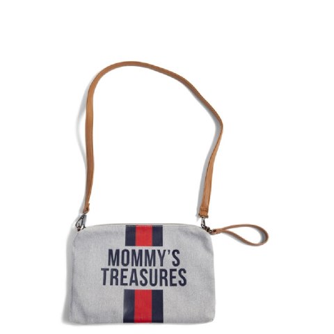 Childhome Torebka Mommy's Treasures Paski Granatowo-Czerwone