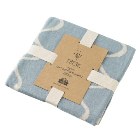 Fresk Letni tkany kocyk z bawełny organicznej 80 x 100 cm Fale