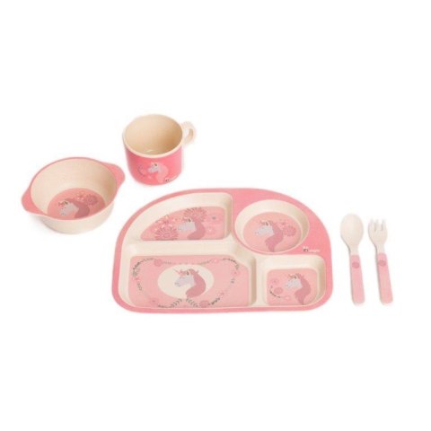 B-EKO Zestaw naczyń z kukurydzy Pink Jednorożec