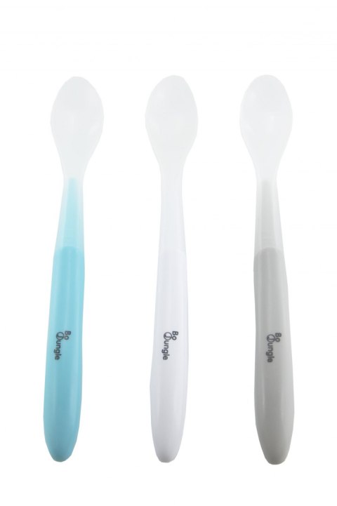 B-Miękkie łyżeczki komplet White/Blue/Grey
