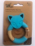 B-Gryzak drewniano-silikonowy Animals Blue Fox