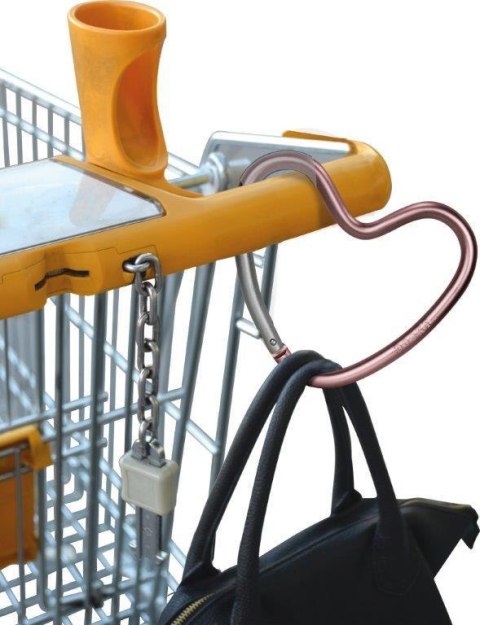 Hak/zaczep do wózka serce Matt Pink