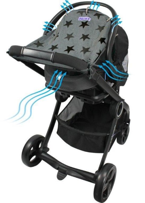 Uniwersalna osłonka do wózka i fotelika Grey Stars