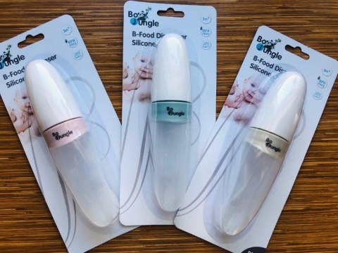 B-Pojemnik silikonowy z łyżeczką blue mint