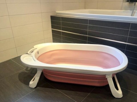 Wanienka składana dla niemowląt Wave Pink TB