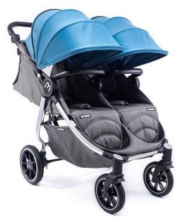 EASY TWIN 4.0 Baby Monsters wózek dziecięcy bliźniaczy do 22kg wersja spacerowa - Atlantic / Silver Frame