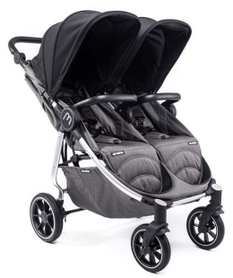 EASY TWIN 4.0 Baby Monsters wózek dziecięcy bliźniaczy do 22kg wersja spacerowa - Black / Silver Frame