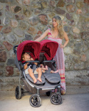 EASY TWIN 4.0 Baby Monsters wózek dziecięcy bliźniaczy do 22kg wersja spacerowa - Bordeaux / Black Frame
