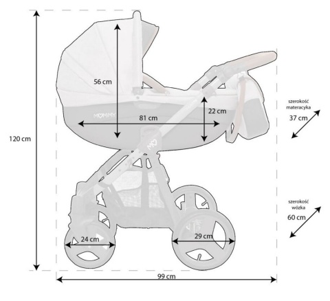 MOMMY GLOSSY 3w1 BabyActive wózek głęboko-spacerowy + fotelik samochodowy Kite 0-13kg - Mg 01 Gold