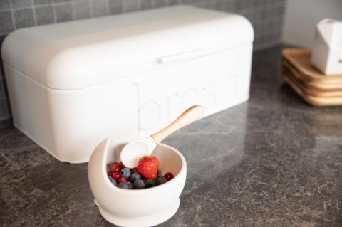 B-Silikonowa miska z przyssawką i łyżeczką grey