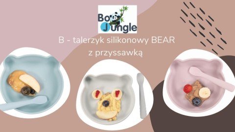 B-Talerzyk silikonowy Bear z przyssawką Pink